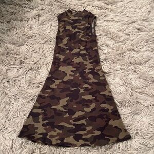 GB Girls Camo Maxi Dress Mock Neck Sleeveless Casual